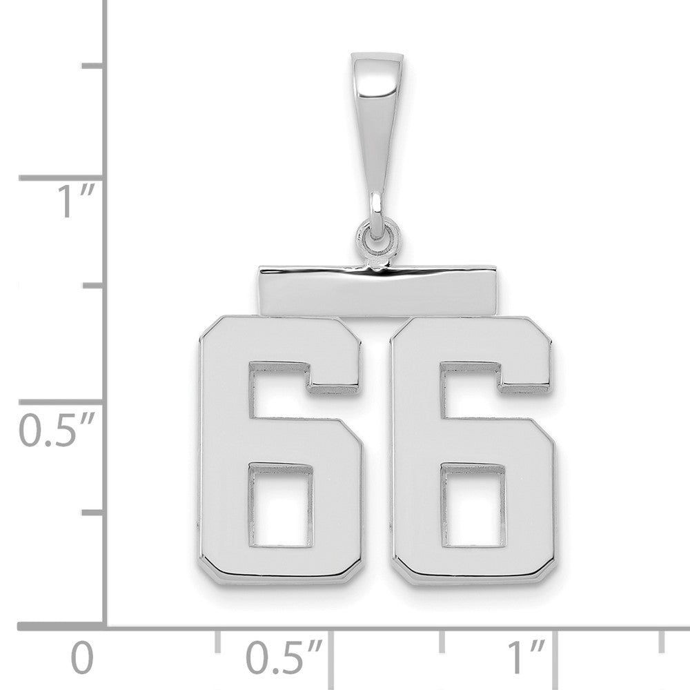 FJC Finejewelers 14 kt White Gold Medium Polished Number 66 Charm
