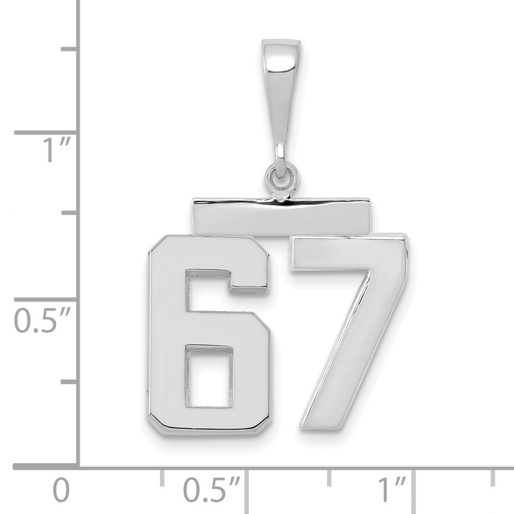 FJC Finejewelers 14 kt White Gold Medium Polished Number 67 Charm