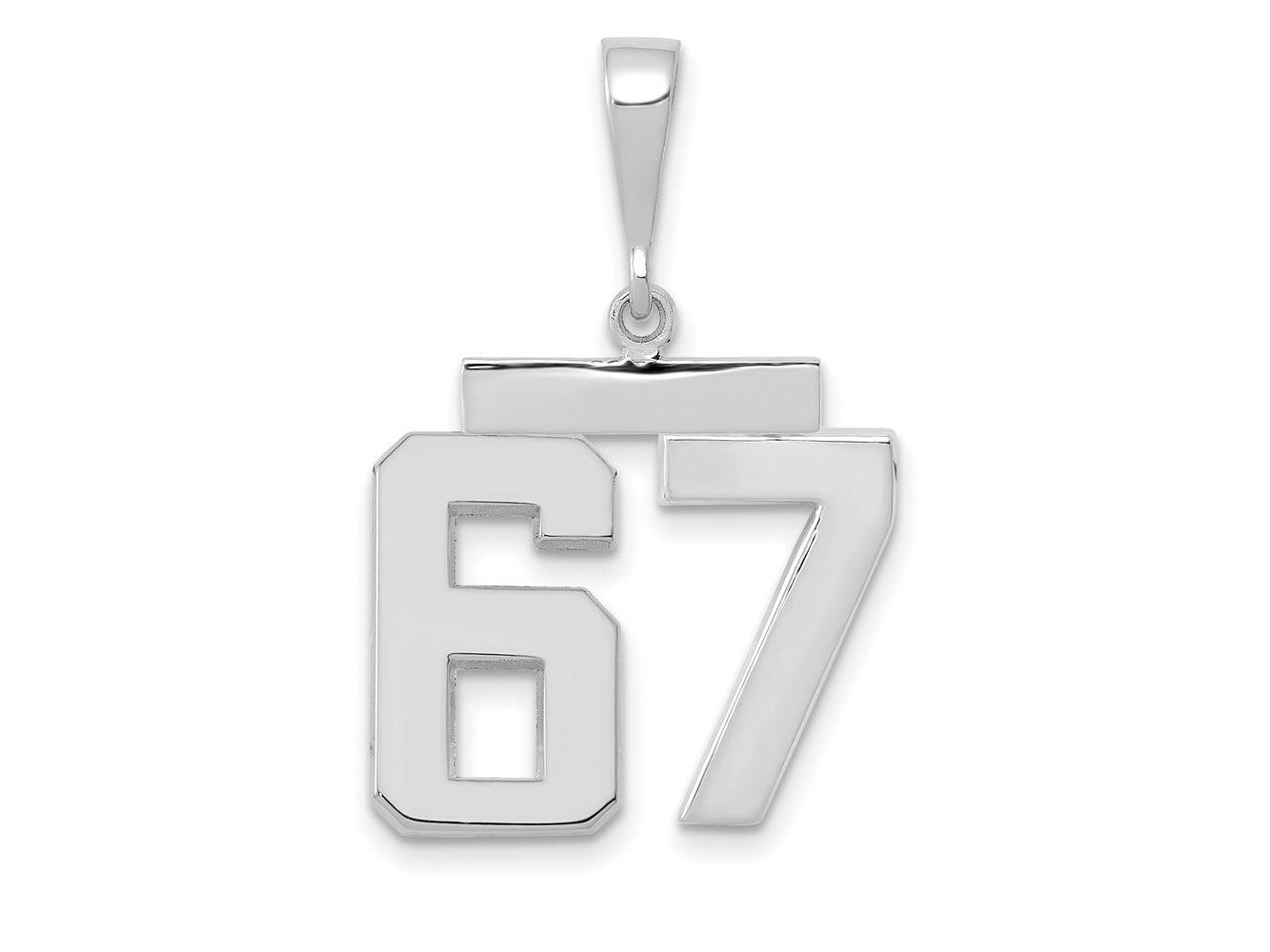 FJC Finejewelers 14 kt White Gold Medium Polished Number 67 Charm