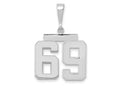 FJC Finejewelers 14 kt White Gold Medium Polished Number 69 Charm