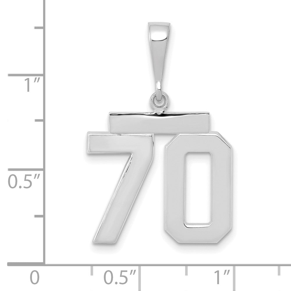 FJC Finejewelers 14 kt White Gold Medium Polished Number 70 Charm