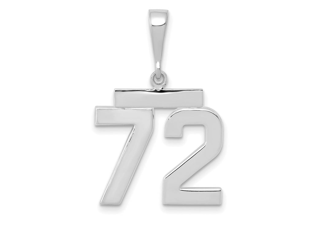 FJC Finejewelers 14 kt White Gold Medium Polished Number 72 Charm