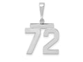 FJC Finejewelers 14 kt White Gold Medium Polished Number 72 Charm