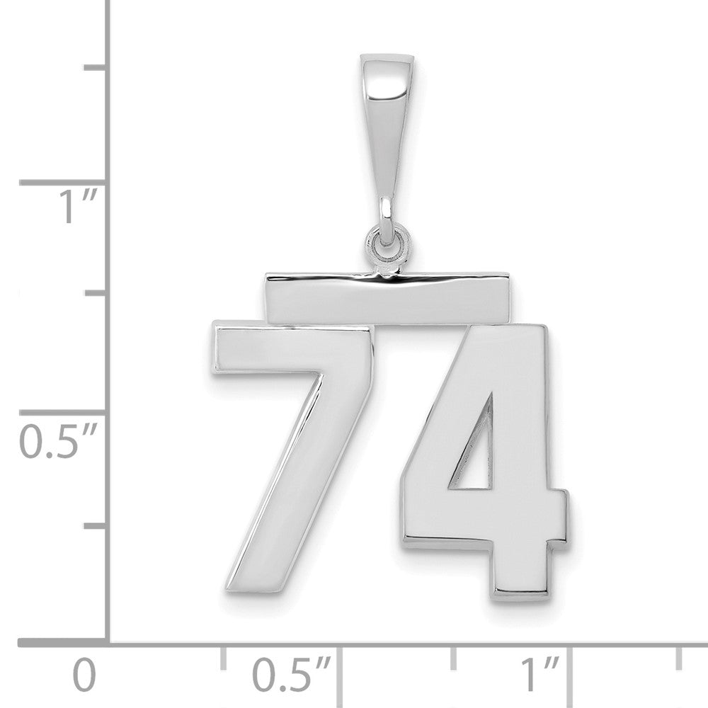 FJC Finejewelers 14 kt White Gold Medium Polished Number 74 Charm