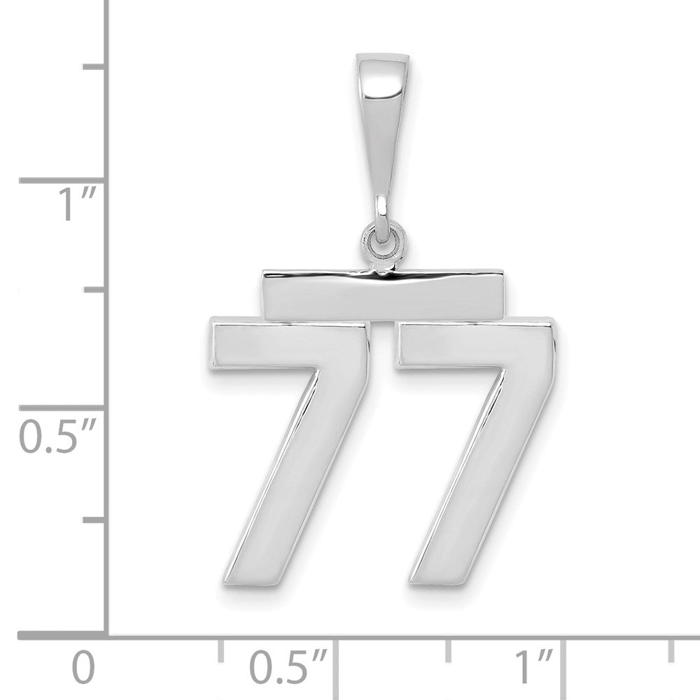 FJC Finejewelers 14 kt White Gold Medium Polished Number 77 Charm