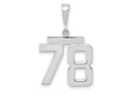 FJC Finejewelers 14 kt White Gold Medium Polished Number 78 Charm