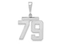 FJC Finejewelers 14 kt White Gold Medium Polished Number 79 Charm