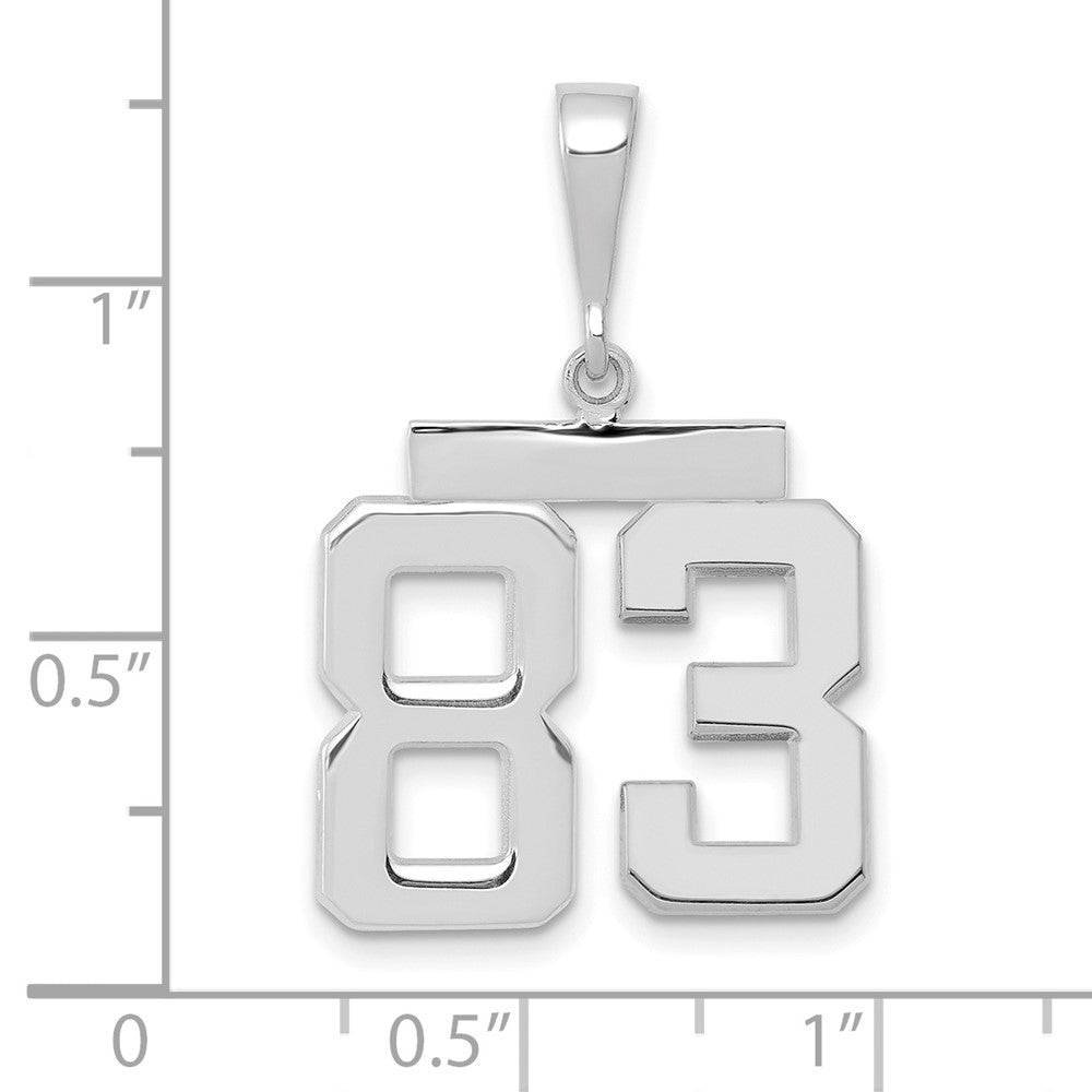 FJC Finejewelers 14 kt White Gold Medium Polished Number 83 Charm