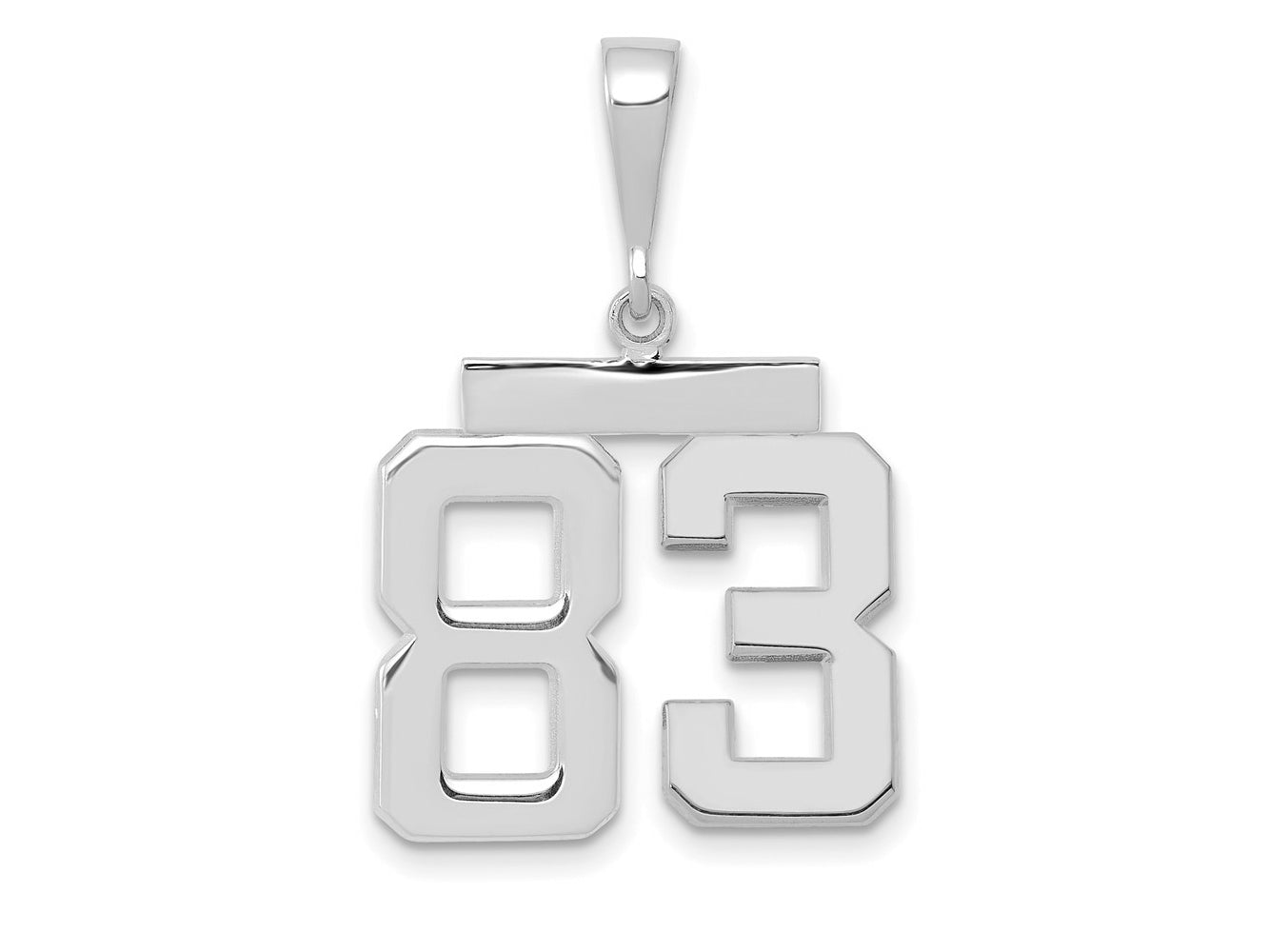 FJC Finejewelers 14 kt White Gold Medium Polished Number 83 Charm