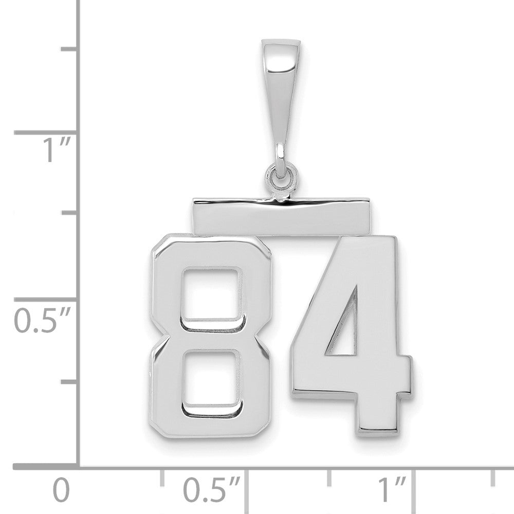 FJC Finejewelers 14 kt White Gold Medium Polished Number 84 Charm