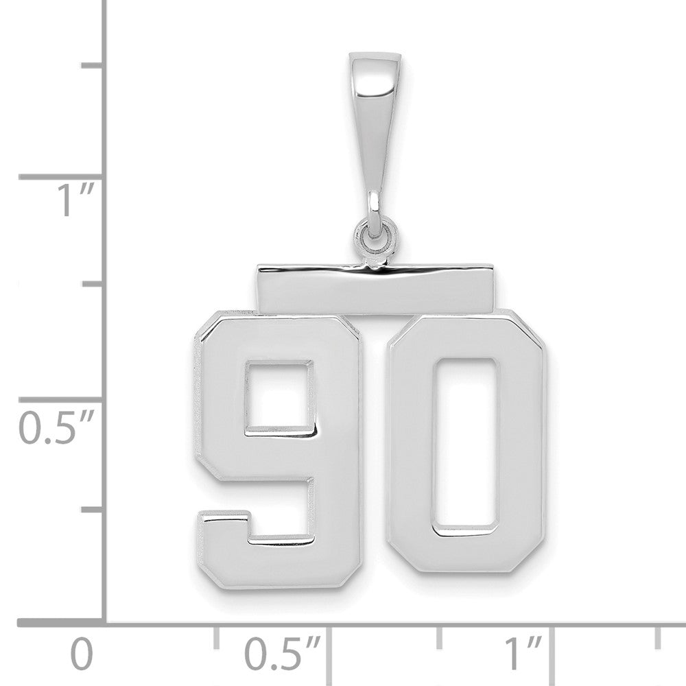 FJC Finejewelers 14 kt White Gold Medium Polished Number 90 Charm