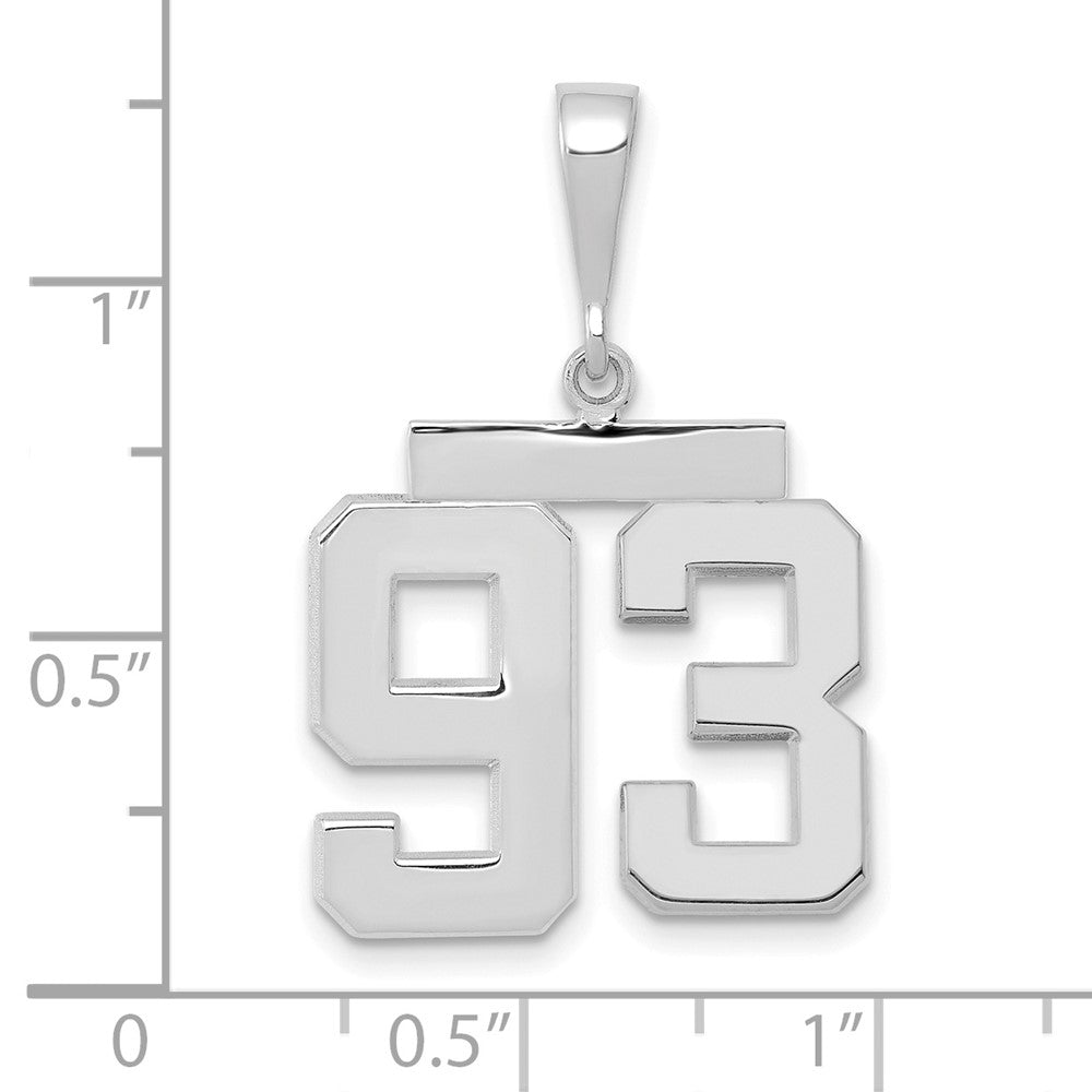 FJC Finejewelers 14 kt White Gold Medium Polished Number 93 Charm