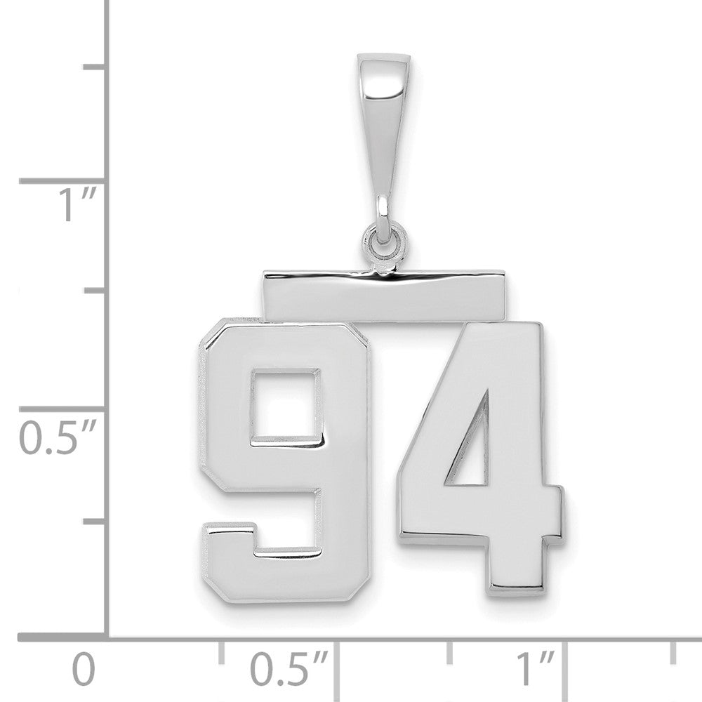 FJC Finejewelers 14 kt White Gold Medium Polished Number 94 Charm