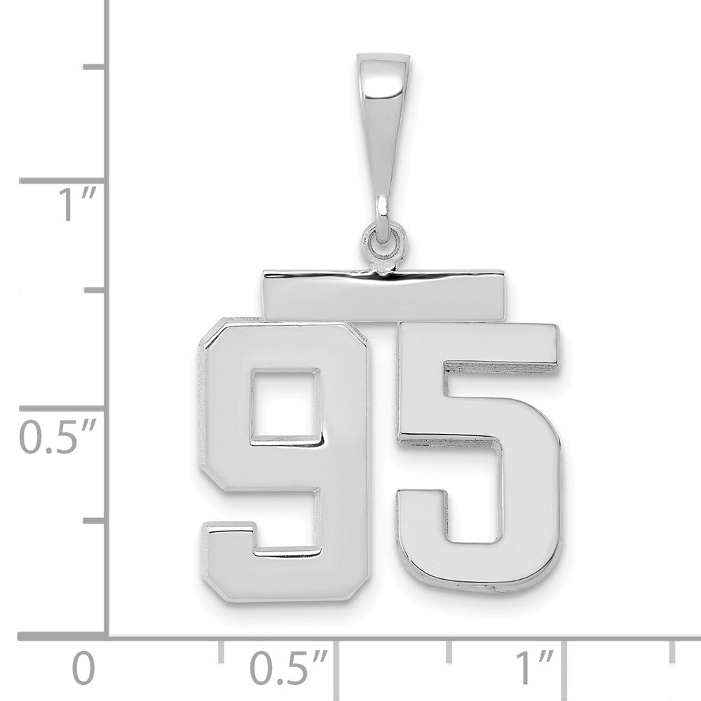 FJC Finejewelers 14 kt White Gold Medium Polished Number 95 Charm