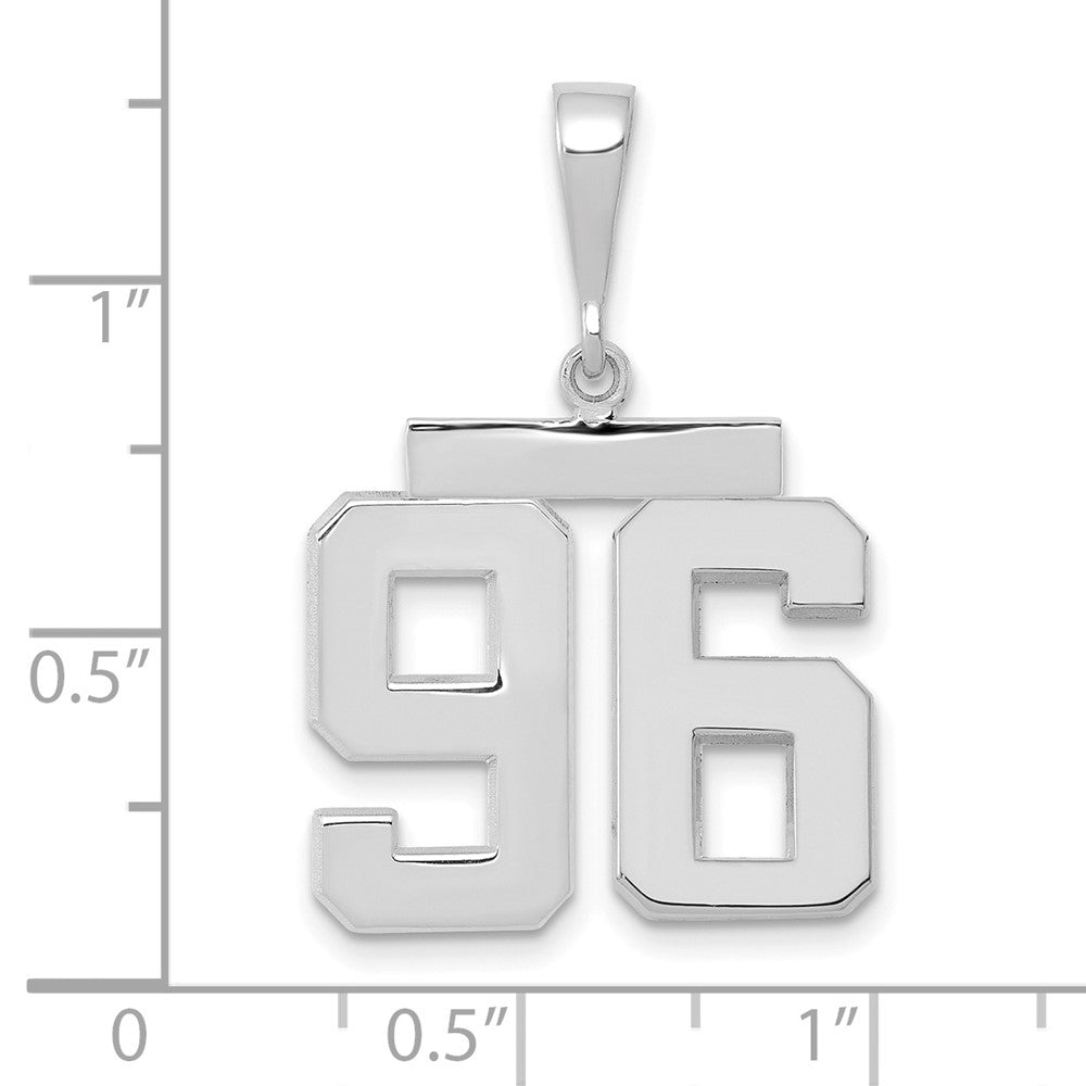FJC Finejewelers 14 kt White Gold Medium Polished Number 96 Charm