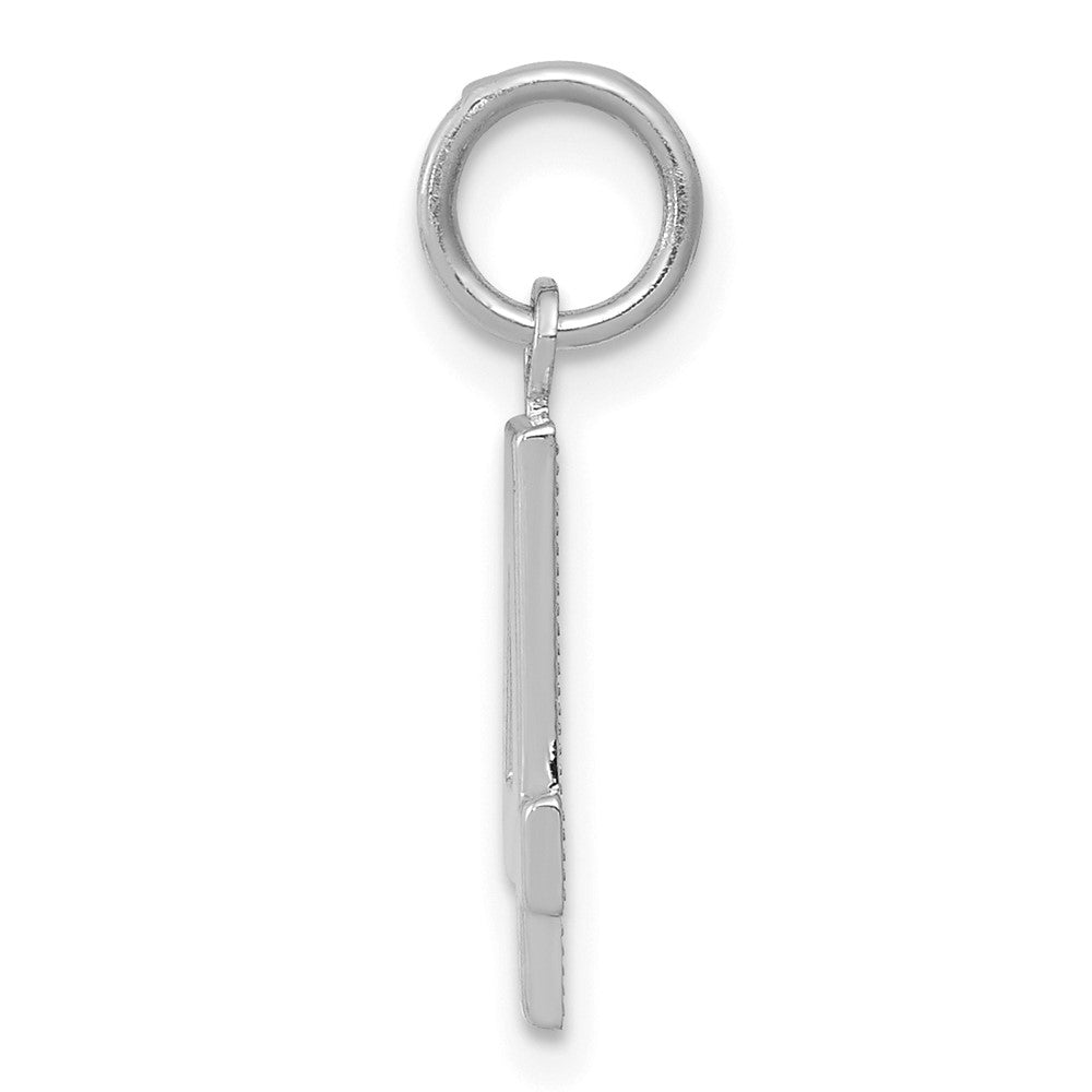 FJC Finejewelers 14 kt White Gold Small Polished Number 4 Charm 14 x 7 mm