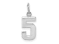 FJC Finejewelers 14 kt White Gold Small Polished Number 5 Charm 14 x 7 mm