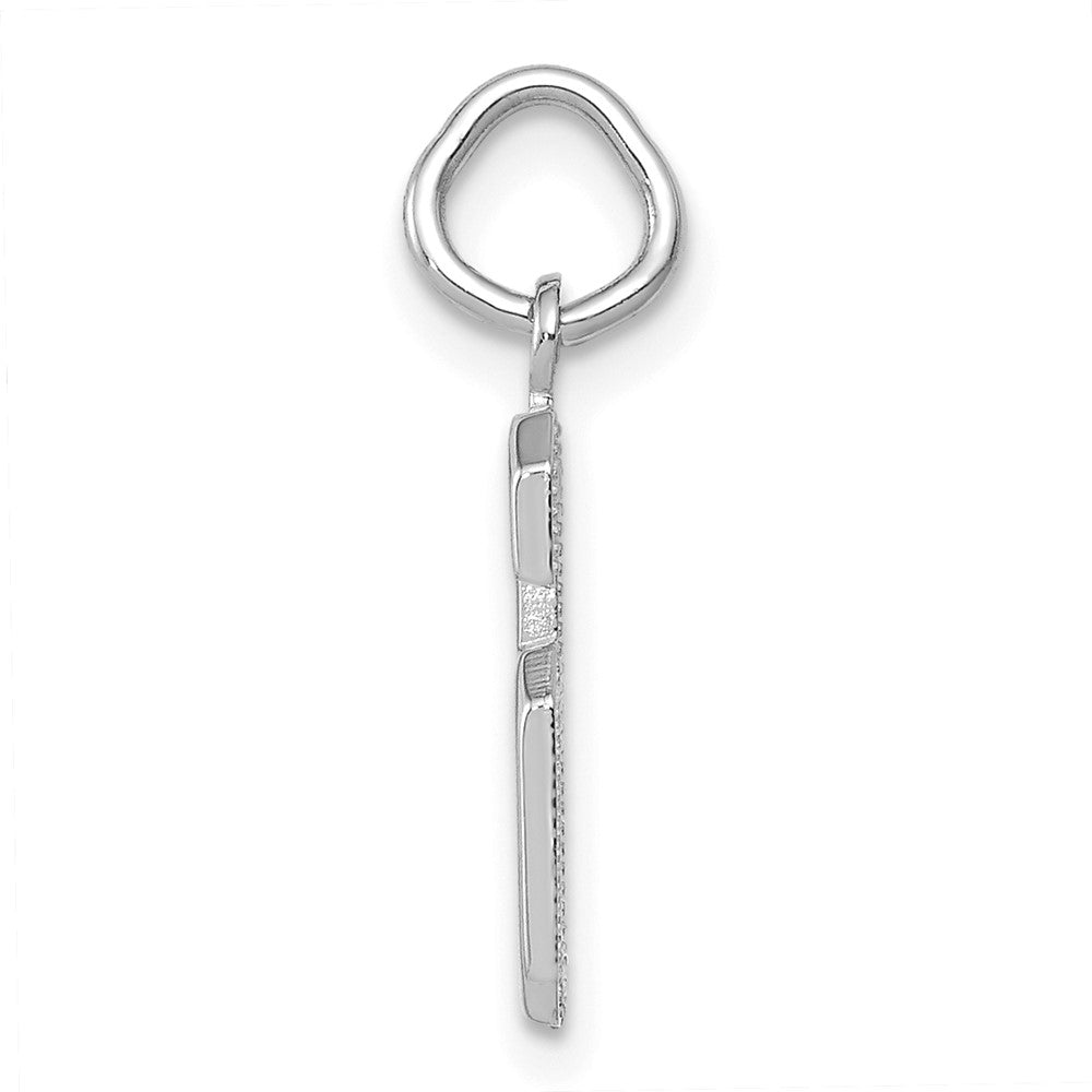 FJC Finejewelers 14 kt White Gold Small Polished Number 6 Charm 14 x 8 mm