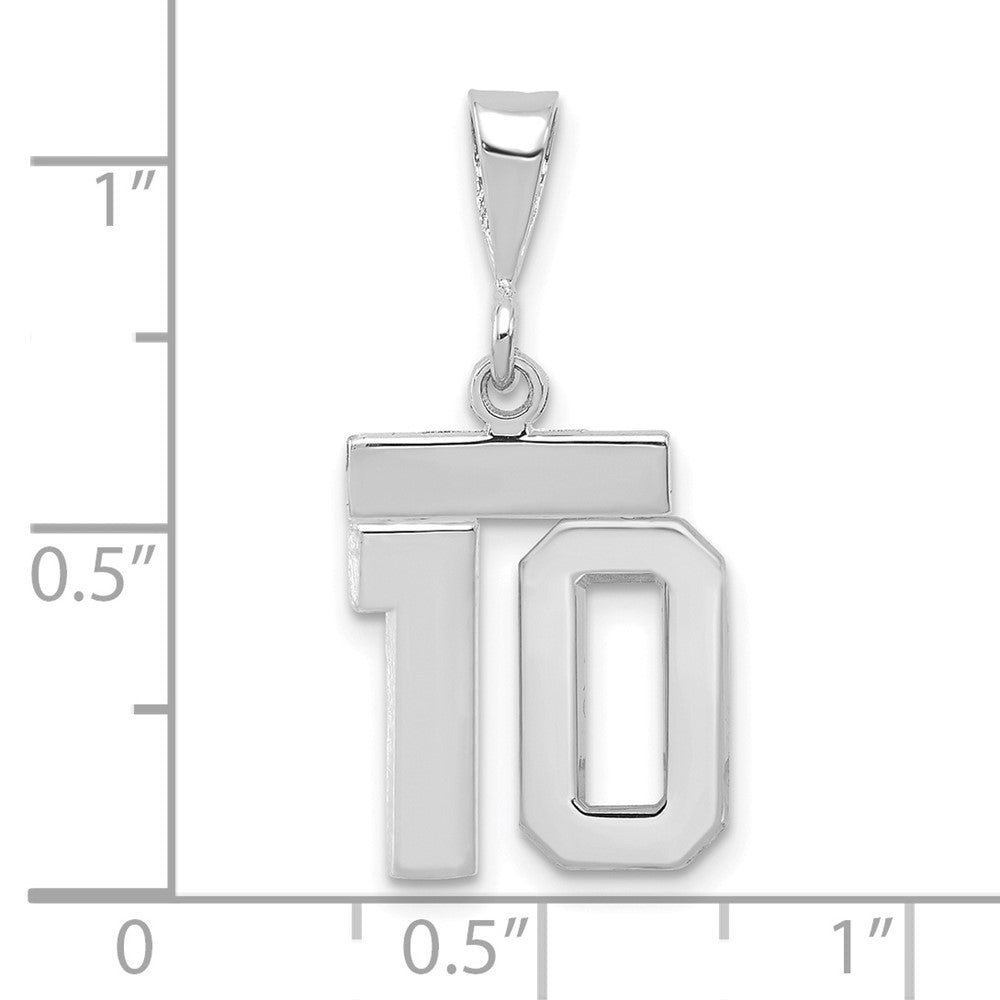 FJC Finejewelers 14 kt White Gold Small Polished Number 10 Charm