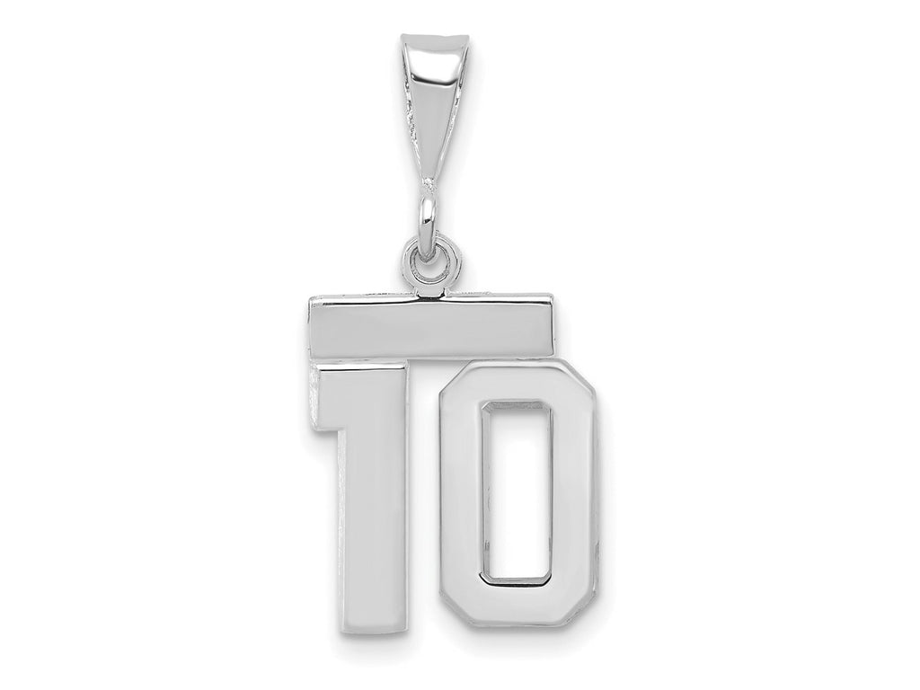 FJC Finejewelers 14 kt White Gold Small Polished Number 10 Charm