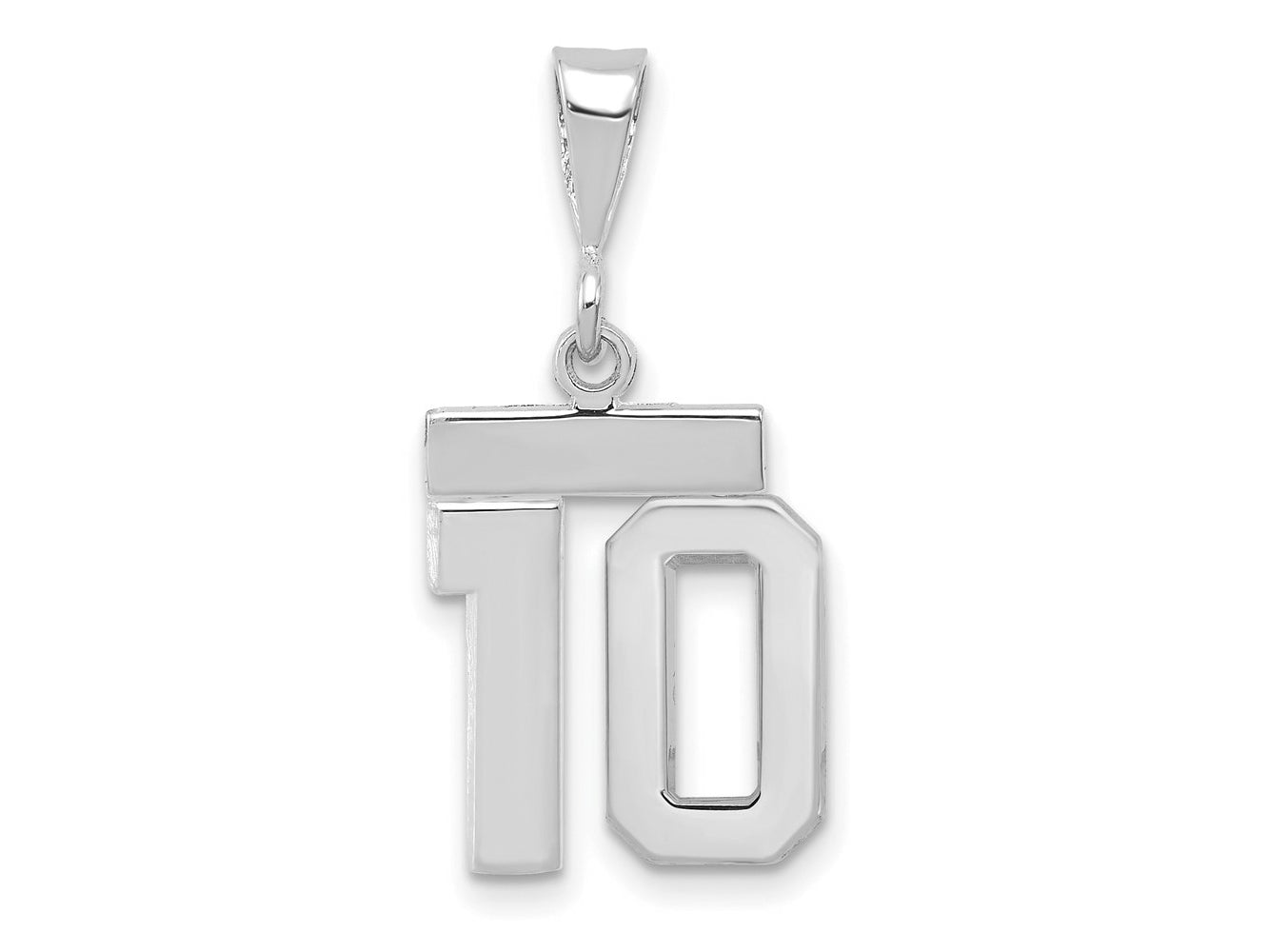 FJC Finejewelers 14 kt White Gold Small Polished Number 10 Charm