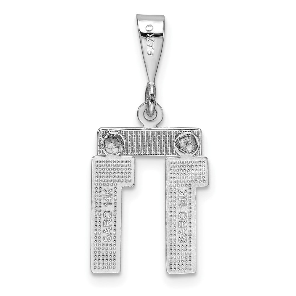 FJC Finejewelers 14 kt White Gold Small Polished Number 11 Charm