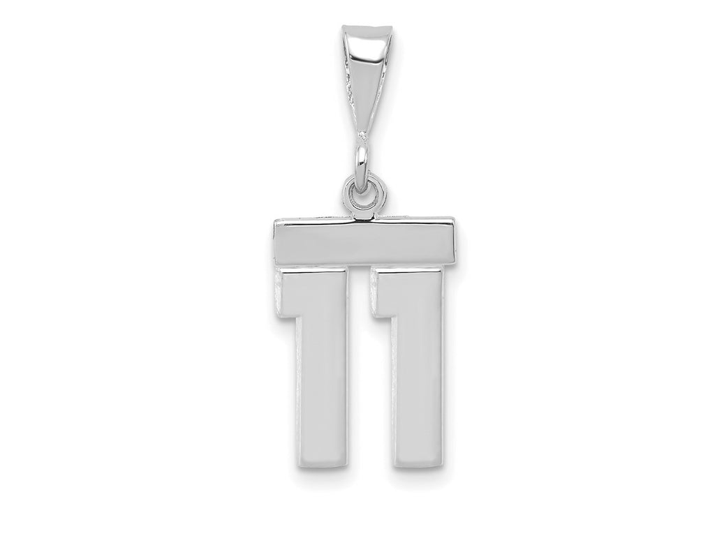 FJC Finejewelers 14 kt White Gold Small Polished Number 11 Charm