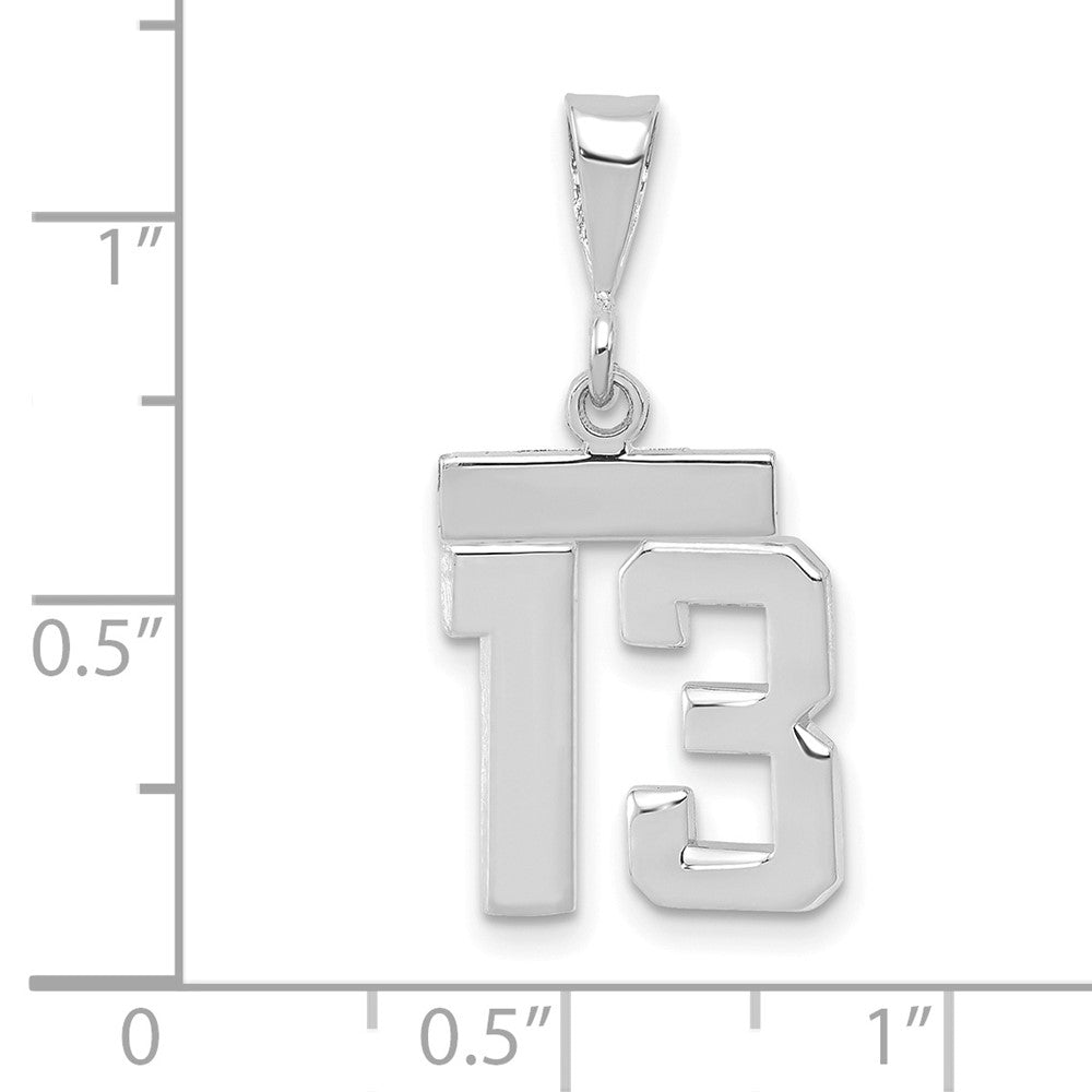 FJC Finejewelers 14 kt White Gold Small Polished Number 13 Charm
