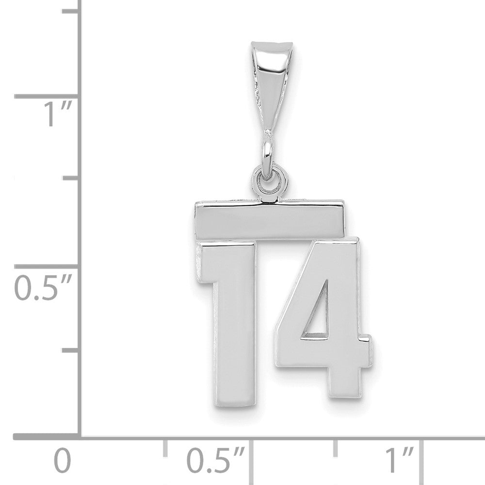 FJC Finejewelers 14 kt White Gold Small Polished Number 14 Charm
