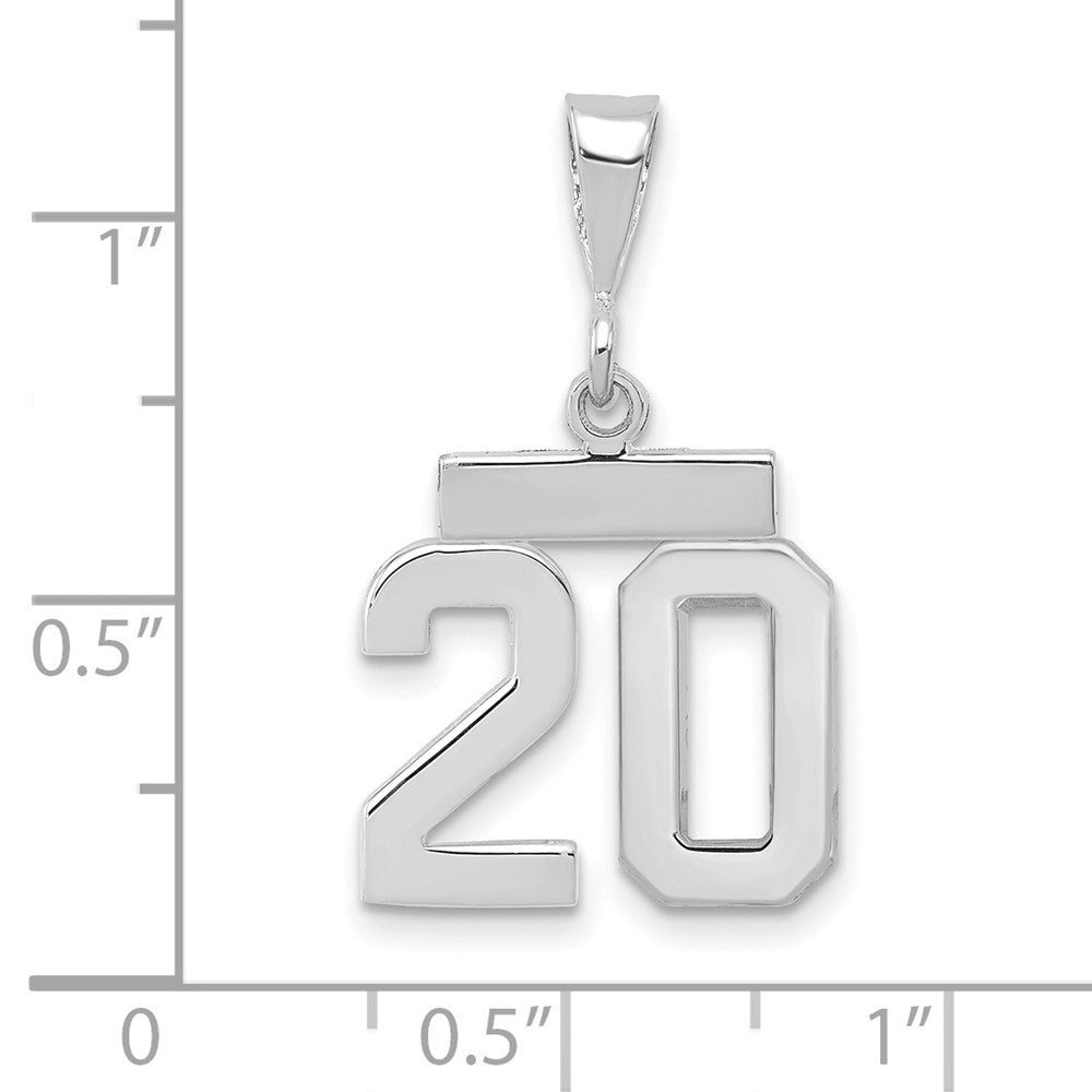 FJC Finejewelers 14 kt White Gold Small Polished Number 20 Charm