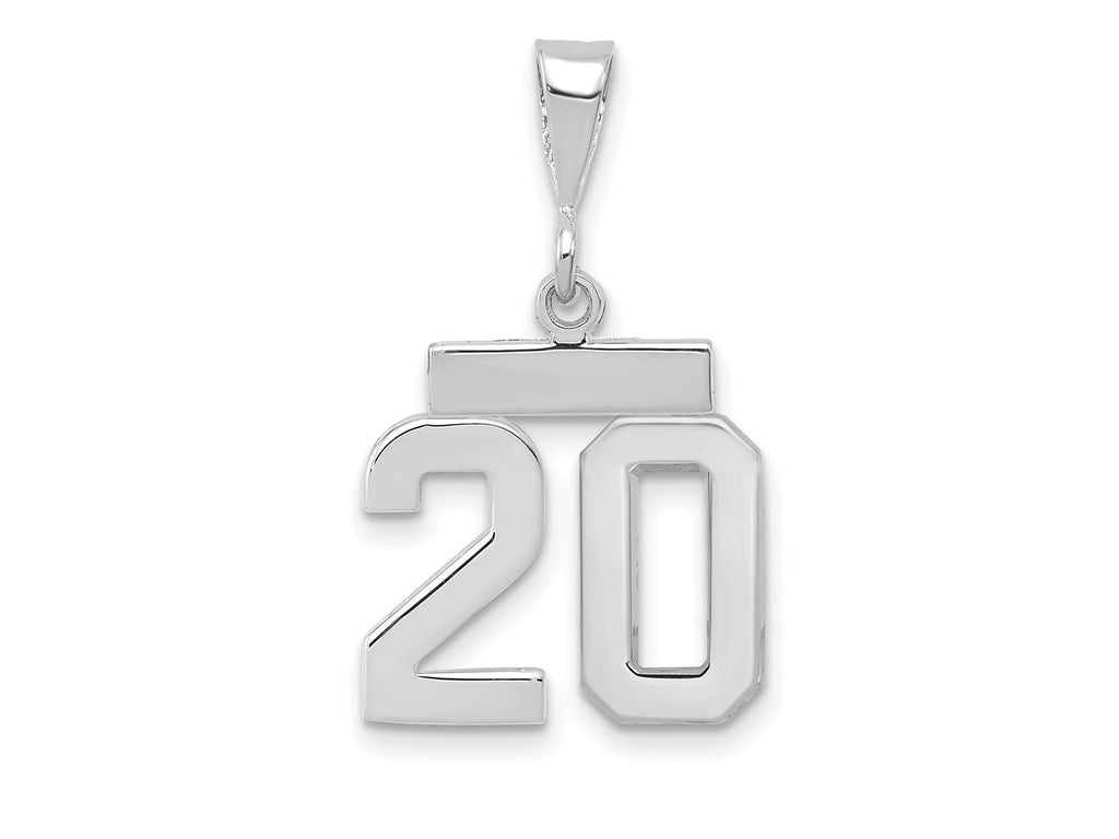 FJC Finejewelers 14 kt White Gold Small Polished Number 20 Charm