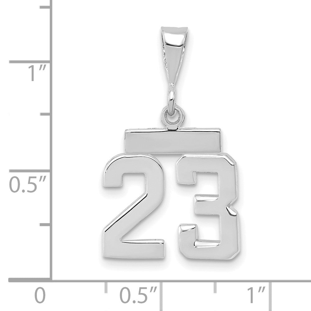 FJC Finejewelers 14 kt White Gold Small Polished Number 23 Charm