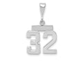 FJC Finejewelers 14 kt White Gold Small Polished Number 32 Charm