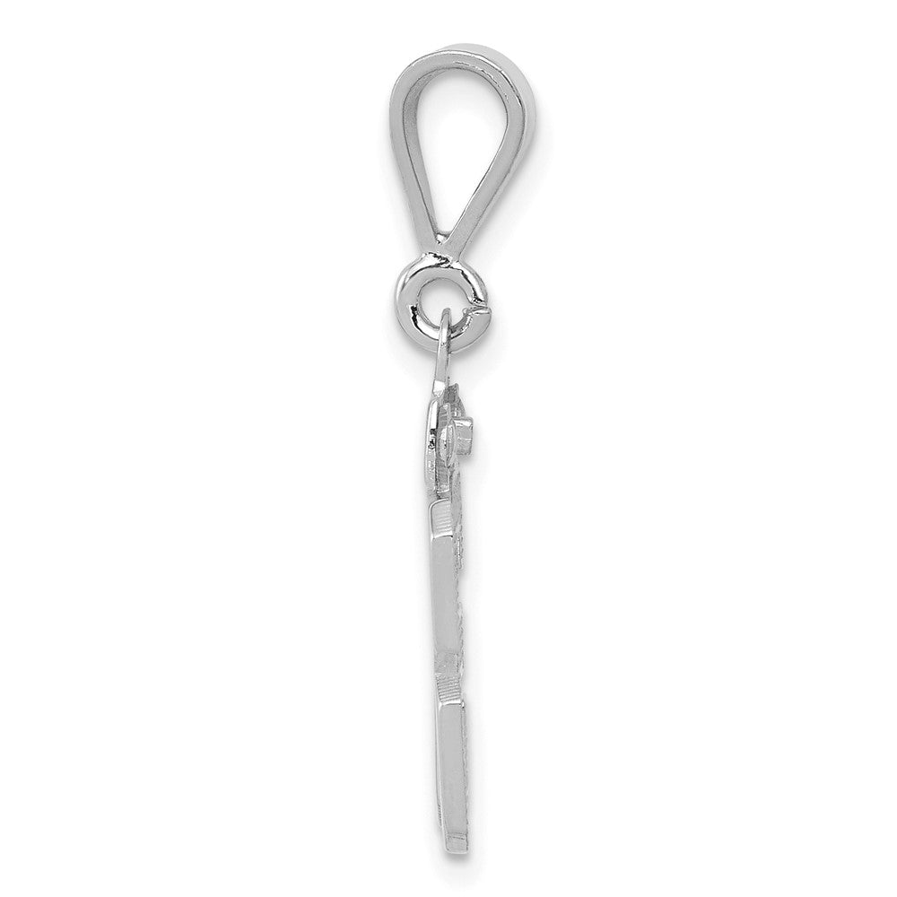 FJC Finejewelers 14 kt White Gold Small Polished Number 33 Charm 17 x 10 mm