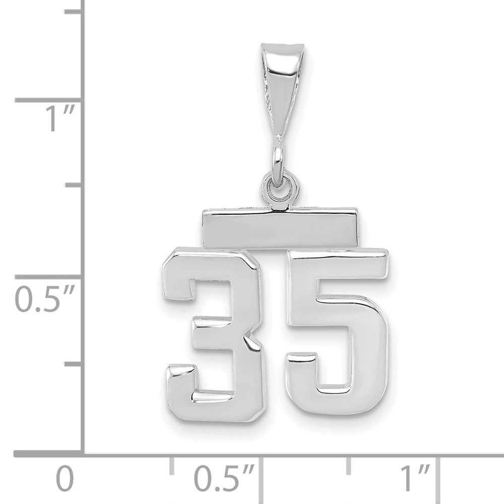 FJC Finejewelers 14 kt White Gold Small Polished Number 35 Charm