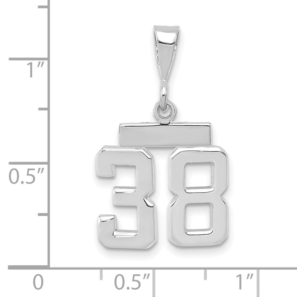 FJC Finejewelers 14 kt White Gold Small Polished Number 38 Charm