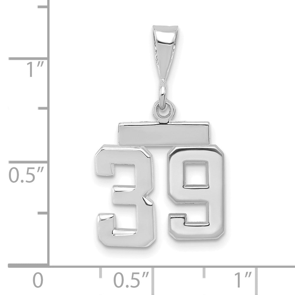 FJC Finejewelers 14 kt White Gold Small Polished Number 39 Charm