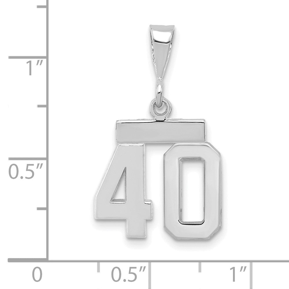 FJC Finejewelers 14 kt White Gold Small Polished Number 40 Charm