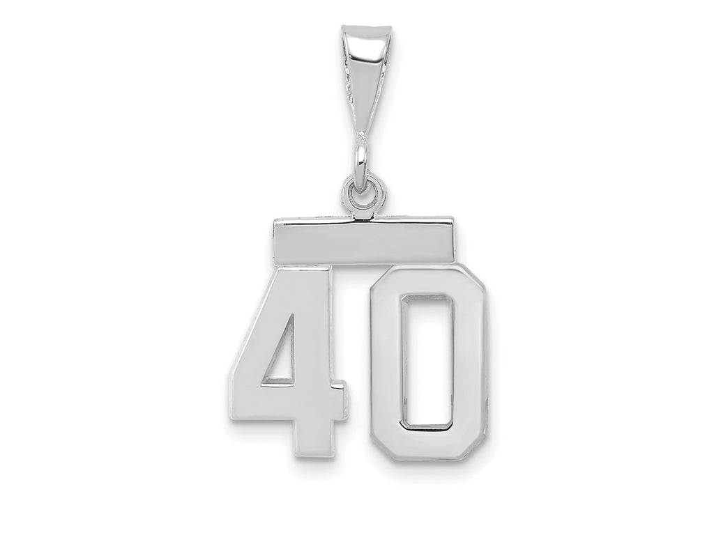 FJC Finejewelers 14 kt White Gold Small Polished Number 40 Charm