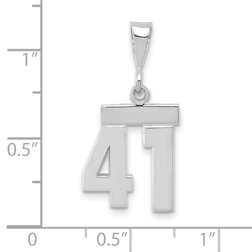 FJC Finejewelers 14 kt White Gold Small Polished Number 41 Charm