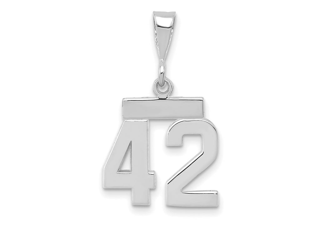 FJC Finejewelers 14 kt White Gold Small Polished Number 42 Charm