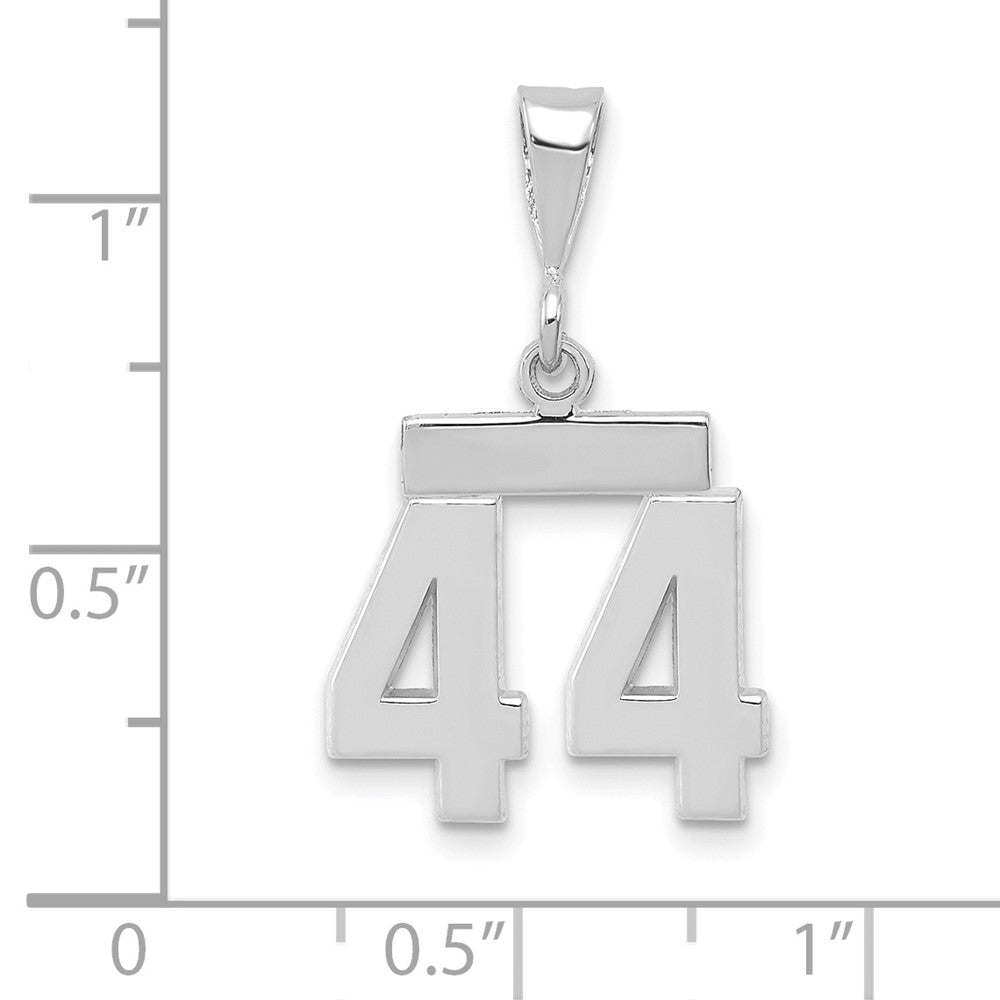 FJC Finejewelers 14 kt White Gold Small Polished Number 44 Charm