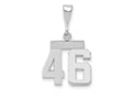FJC Finejewelers 14 kt White Gold Small Polished Number 46 Charm