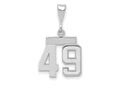 FJC Finejewelers 14 kt White Gold Small Polished Number 49 Charm