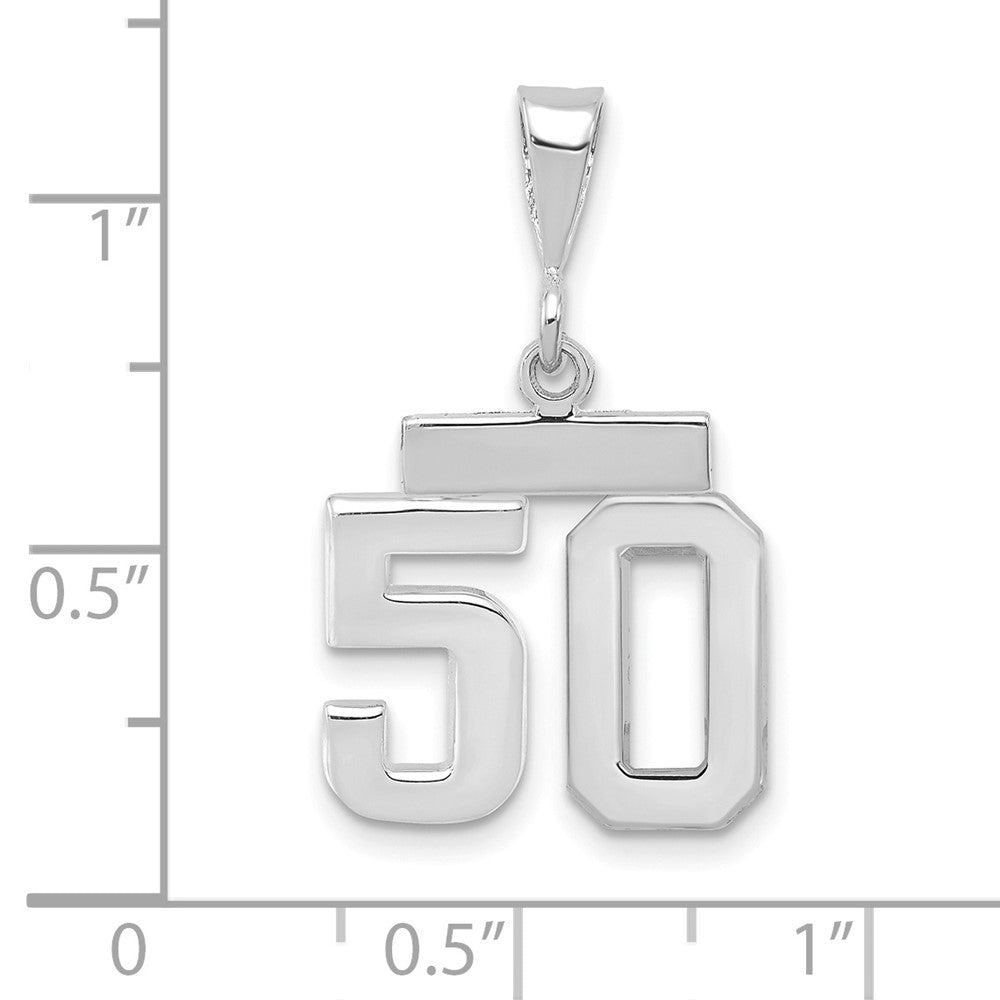 FJC Finejewelers 14 kt White Gold Small Polished Number 50 Charm