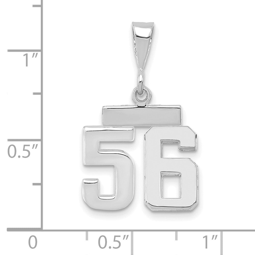 FJC Finejewelers 14 kt White Gold Small Polished Number 56 Charm