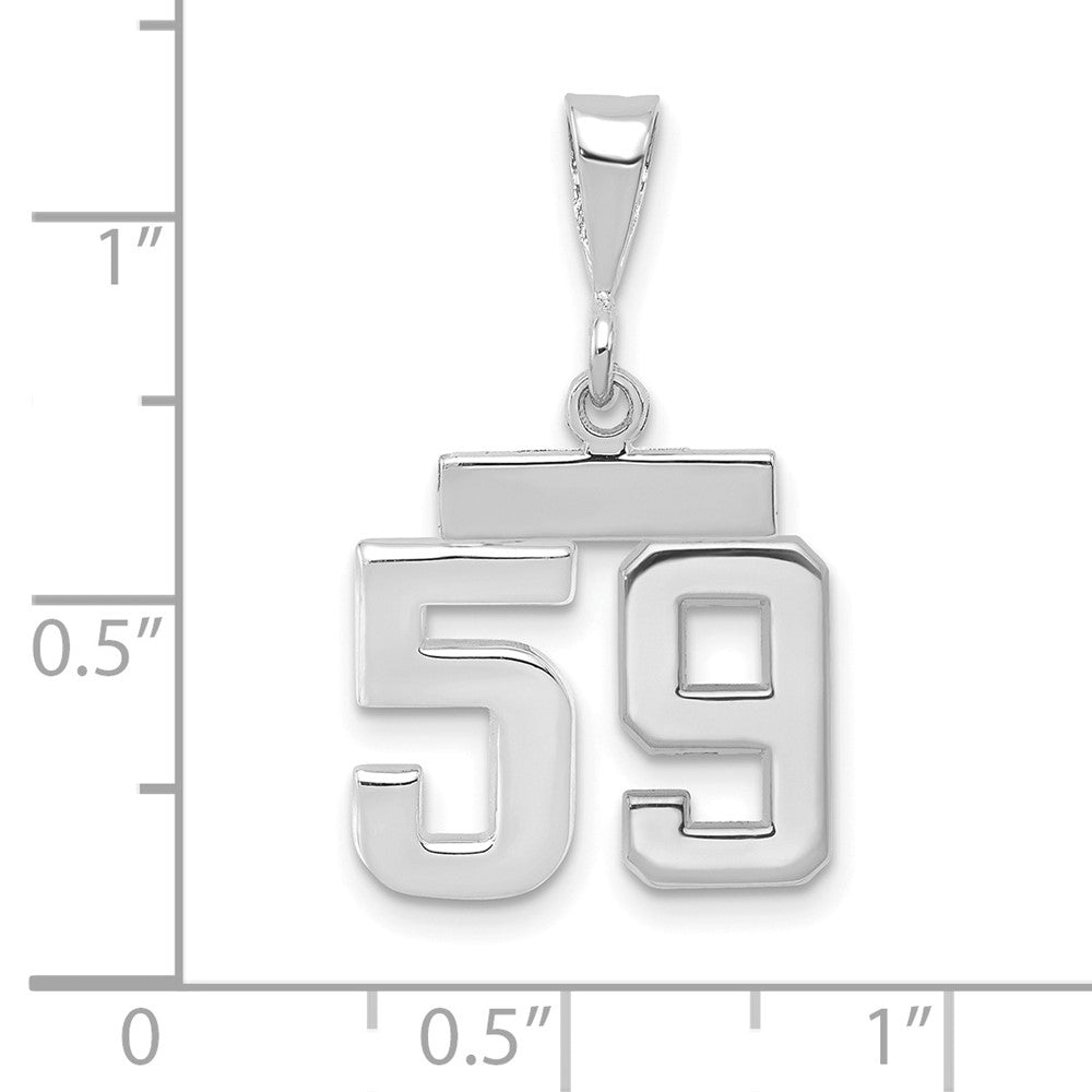 FJC Finejewelers 14 kt White Gold Small Polished Number 59 Charm