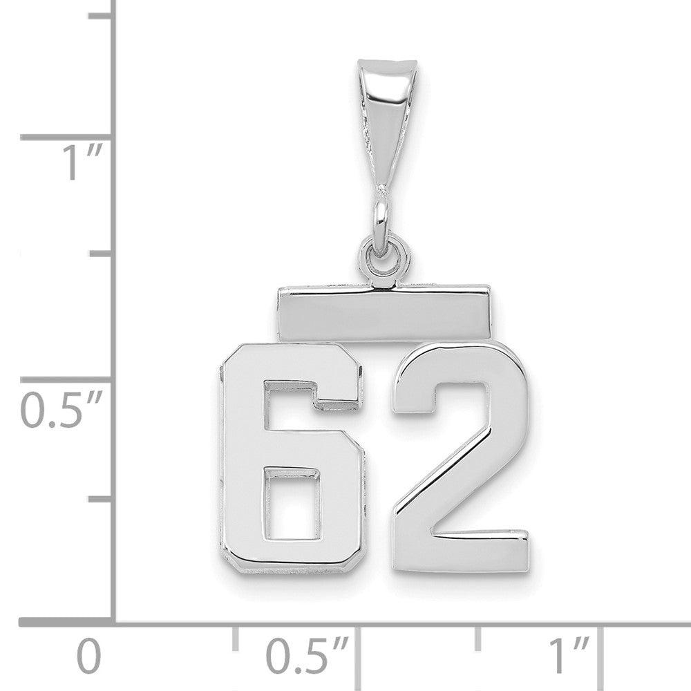 FJC Finejewelers 14 kt White Gold Small Polished Number 62 Charm