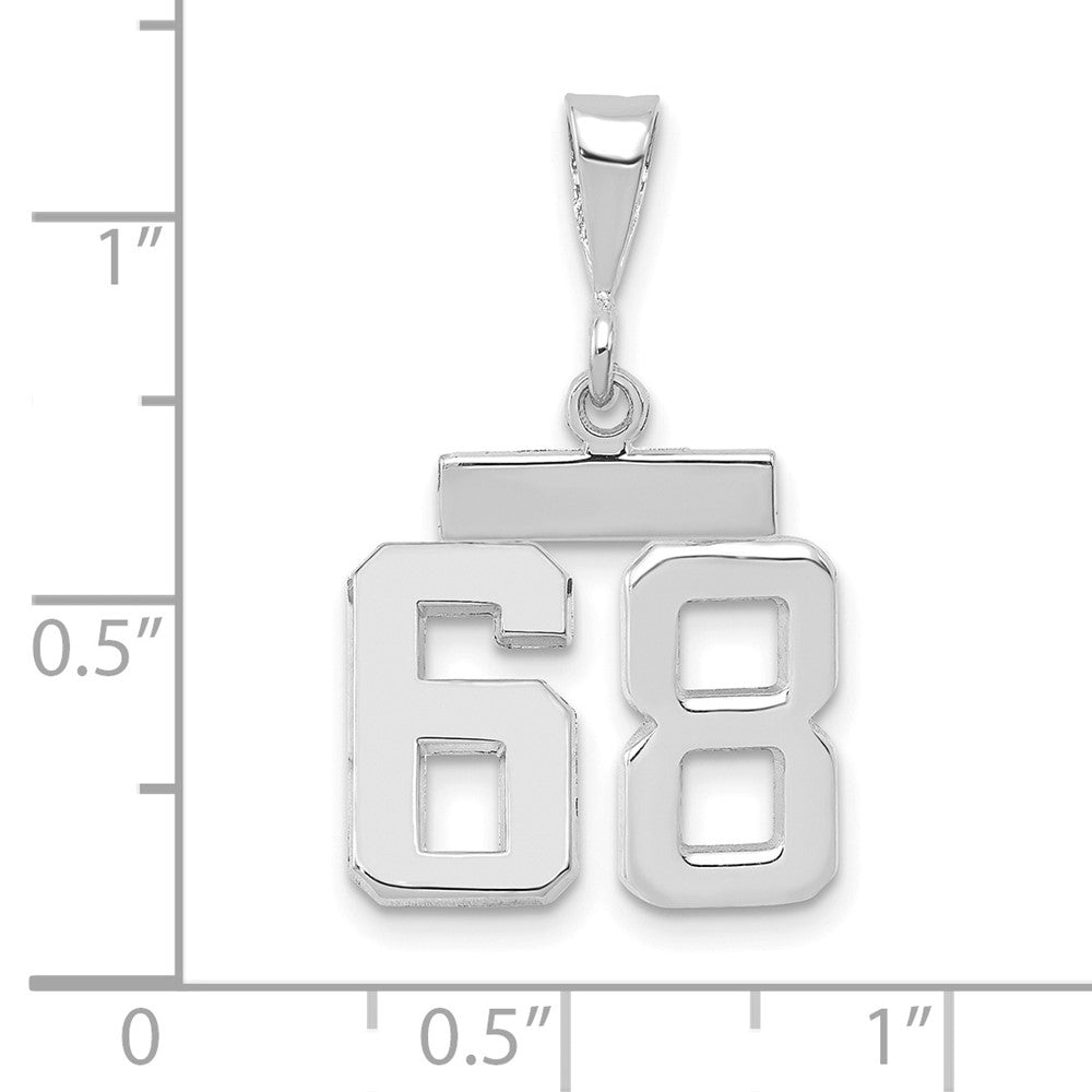 FJC Finejewelers 14 kt White Gold Small Polished Number 68 Charm