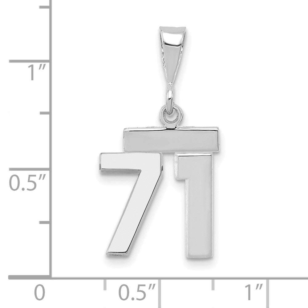 FJC Finejewelers 14 kt White Gold Small Polished Number 71 Charm